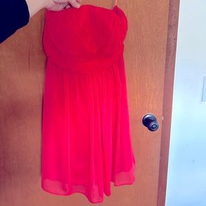 Strapless coral dress from the Limited